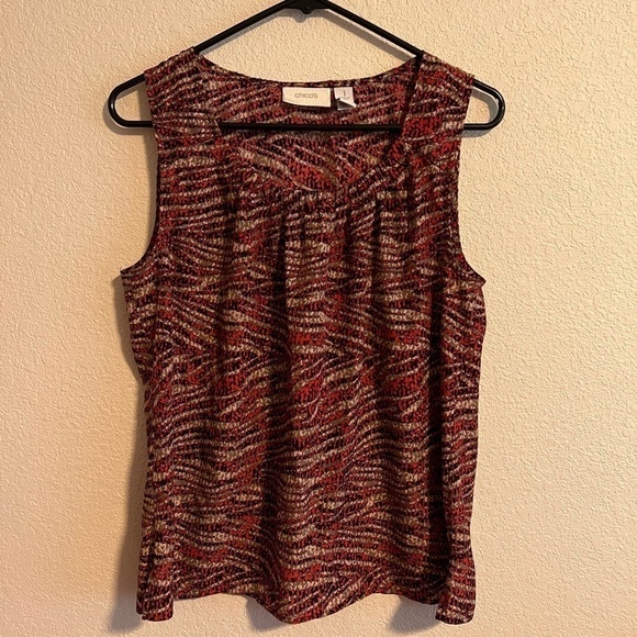 RED chico's tank top size 1 - Picture 1 of 5